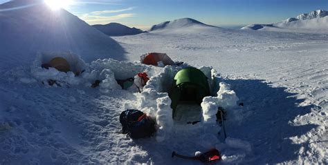 First snow camping experience on the summit plateau of Mt Ruapehu, a volcano on the North Island ...