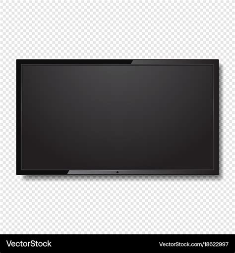 Realistic blank led tv screen on transparent Vector Image