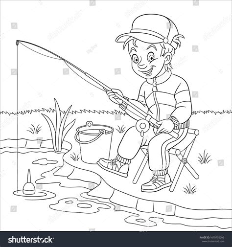 Coloring Page Coloring Picture Cartoon Boy Stock Vector (Royalty Free ...