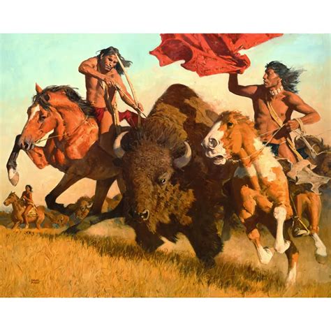 Native American Tile Murals-Buffalo Hunt-Tile Mural