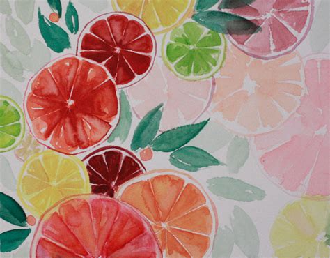 Citrus Watercolor Painting Original Watercolor painting