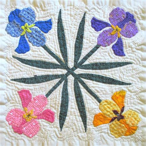 Iris Quilt Block Pattern for Nature's Bounty Quilt - Etsy | Applique quilt patterns, Butterfly ...