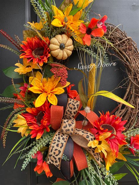 Fall Wreath- Autumn Wreath, Front Door Wreath, Fall Pumpkin Wreath ...