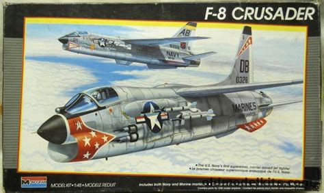 Monogram 1/48 F-8 Crusader - US Marines VMF(AW)-235 or Navy VF-11 USS ...