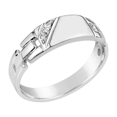 Gents Sterling Silver Diamond Set Link Band Design Ring Q213 – H & S Jewellers