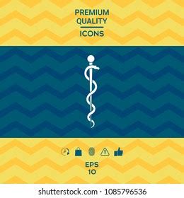 Rod Asclepius Snake Coiled Silhouette Stock Vector (Royalty Free) 1085796536 | Shutterstock
