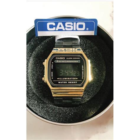 Casio Digital Watch A168W Black & Gold, Mobile Phones & Gadgets, Wearables & Smart Watches on ...