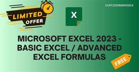 Microsoft Excel 2023 - Basic Excel / Advanced Excel Formulas - CIGMA ...