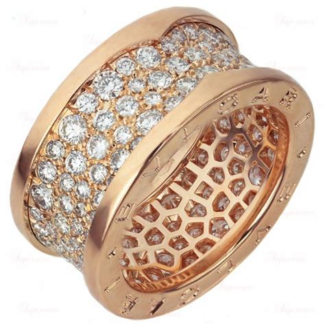 BVLGARI B.zero1 Collection 18k Rose Gold Diamond Band Ring-M