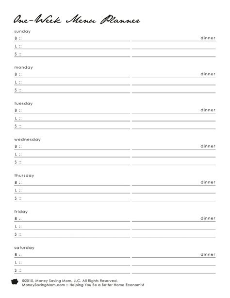 40+ Weekly Meal Planning Templates - Template Lab