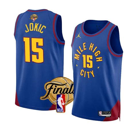 nuggets #15 blue jokic finals jersey