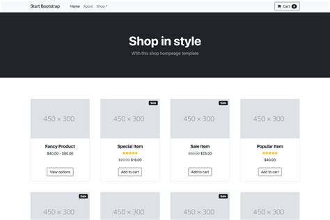 Startbootstrap Shop Homepage