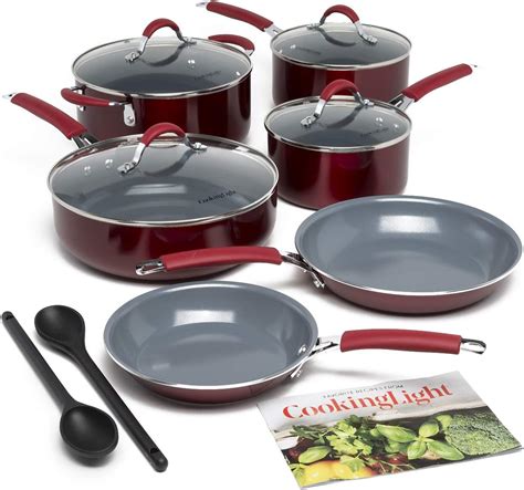 Amazon.com: Cooking Light Nonstick Ceramic Pots and Pans Set with ...