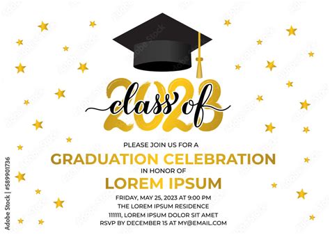 Graduation party invitation card template. Graduation celebration ...