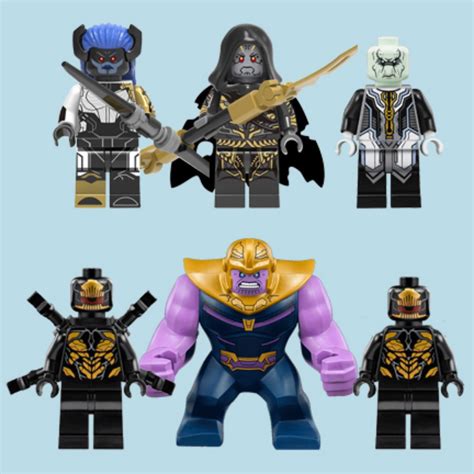 Lego Like Avengers Infinity War Thanos Black Order Set (6 Figures ...