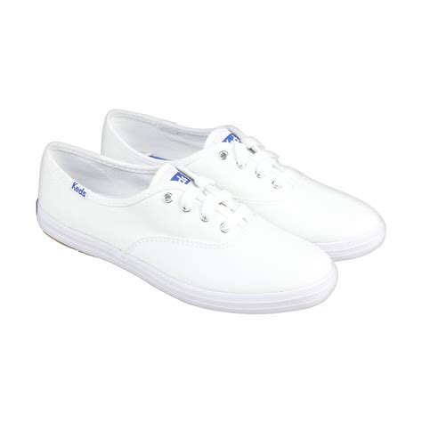 Keds - Keds Champion Womens White Canvas Lace Up Lace Up Sneakers Shoes ...