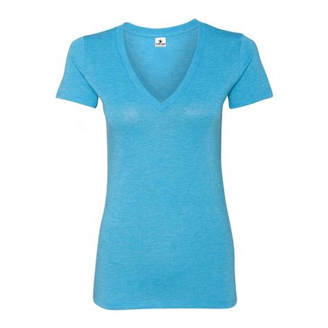 Womens Plain Blank Deep V Neck T shirts