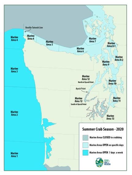 Puget Sound recreational crab seasons begin July 2 in most areas; July ...