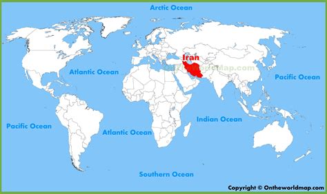 Iran location on the World Map