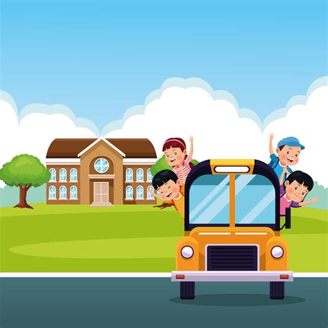 Back to school kids cartoons 689252 Vector Art at Vecteezy