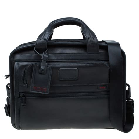 Buy Tumi Black Leather Alpha Slim Portfolio Laptop Bag 60566 at best ...