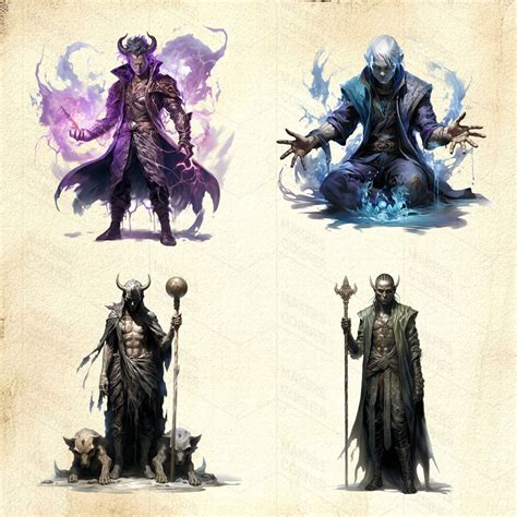 Eldritch Warlocks Clip Art Collection for Art and Design, RPG Graphics, Games Night, Game Master ...