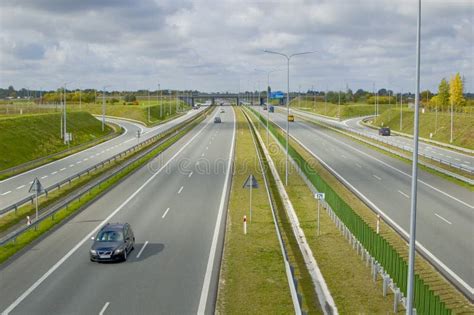 Poznan, Poland - October 2th 2022 - Polish A2 Motorway with Cars and Trucks Editorial Photo ...