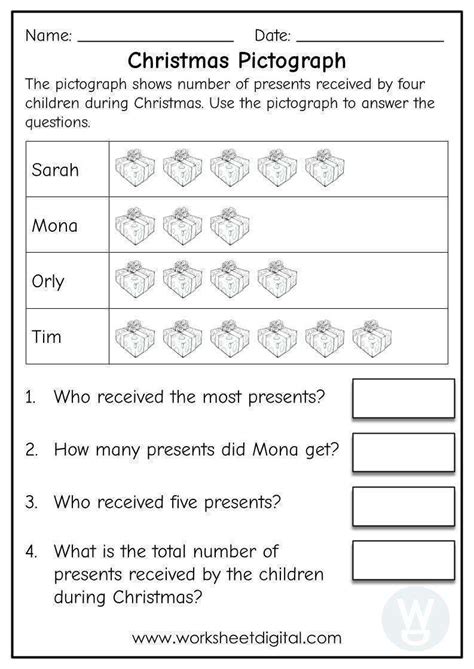 Christmas Pictograph - Worksheet Digital