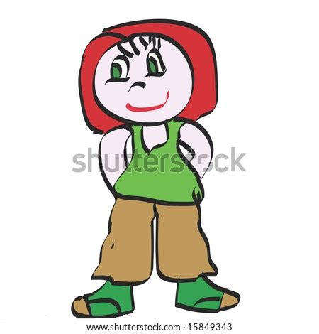 Cute Little Red Hair Girl Cartoon Stock Photo 15849343 : Shutterstock