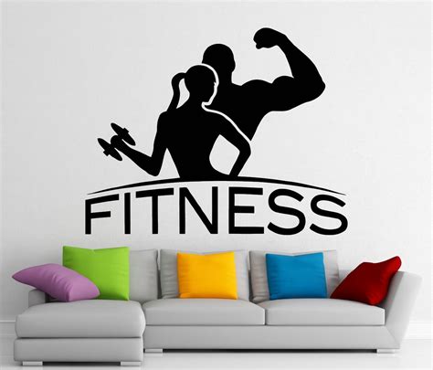 Fitness Wall Vinyl Decal Gym Sticker Home Interior Murals Art