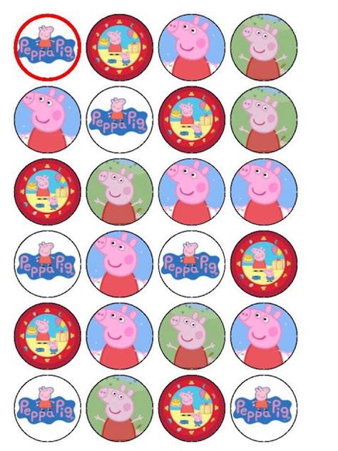 Cupcake Toppers, Stickers, Bottle Caps, etc. | Peppa pig, Peppa pig cupcake topper, Peppa pig ...