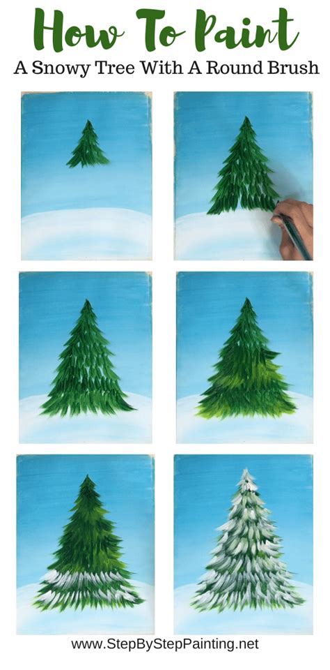 How To Paint A Christmas Tree - Step By Step Painting Christmas Tree ...