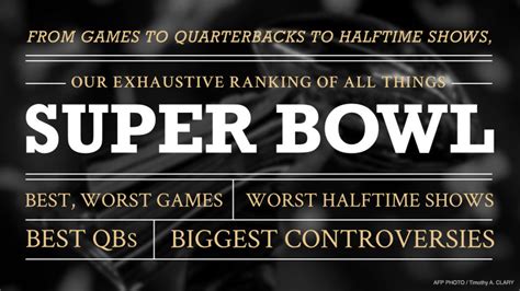 Super Bowl Rankings: Lists of all things from NFL title game - Sports ...