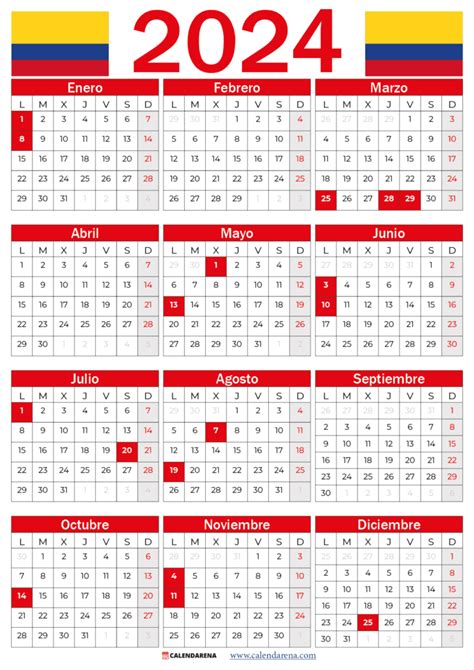 Calendario 2024 Colombia: Festivos y Fechas Importantes