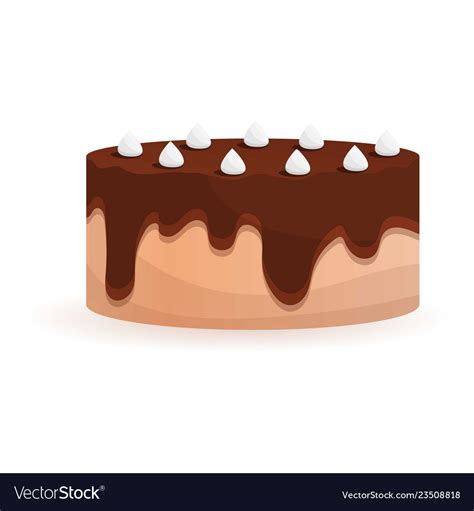 Chocolate cake icon cartoon style Royalty Free Vector Image