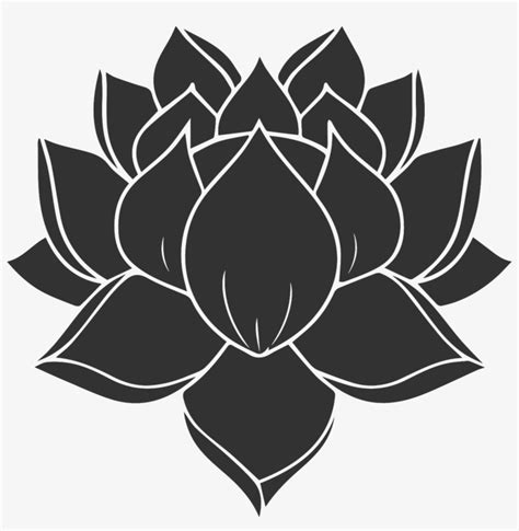 Karoo Retreat - All Black Lotus Flower Tattoo Transparent PNG ...