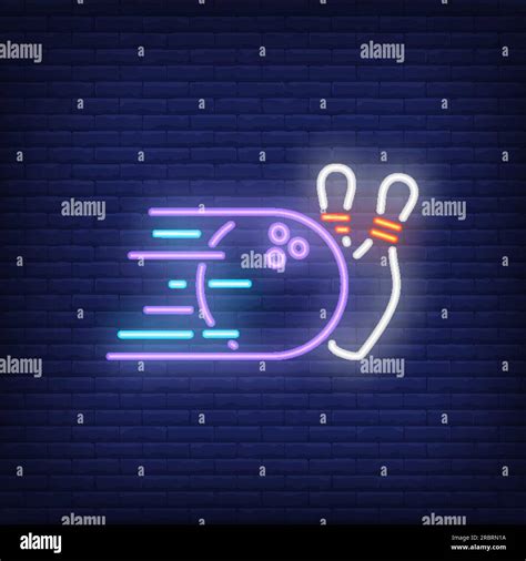 Throwing bowling pins neon sign Stock Vector Image & Art - Alamy