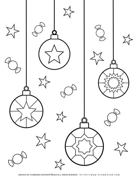 Christmas Lights Decorations | Free Coloring Page | Planerium
