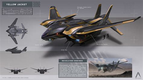 ArtStation - Yellow Jacket Dropship, Elkhan Kildibekov Space Ship Concept Art, Concept Ships ...