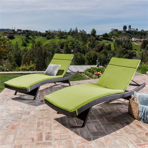 Anthony Outdoor Wicker Adjustable Chaise Lounge with Cushion, Set of 2 ...