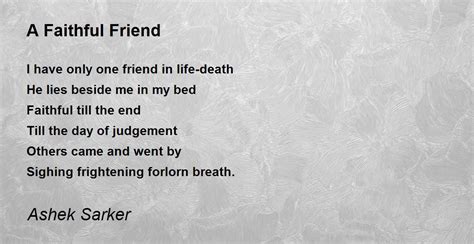 A Faithful Friend - A Faithful Friend Poem by Ashek Sarker