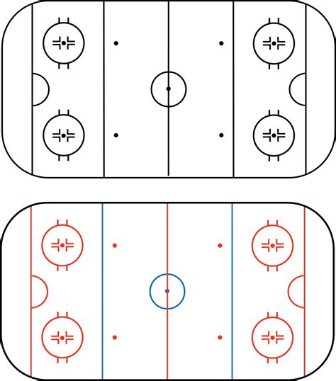 Ice hockey field on white background. ice hockey rink sign. Outline of lines on an ice hockey ...