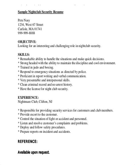 Security Guard Resumes - 16+ Word, PDF Format Download | Free & Premium ...