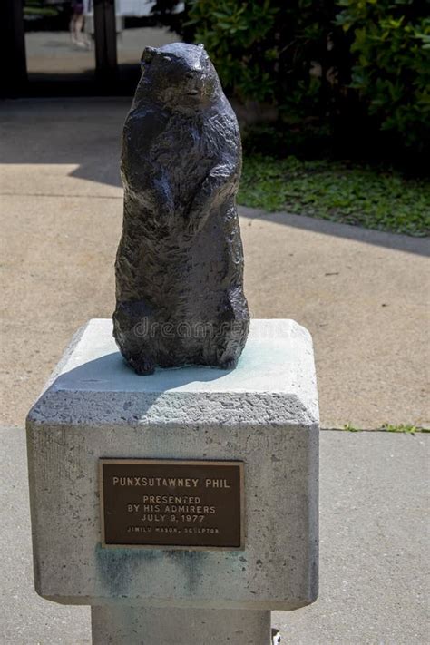 Statue En Bois De Punxsutawney Phil Image stock éditorial - Image du ...