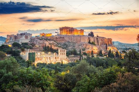 Parthenon acropolis of athens greece at sunrise featuring athens, acropolis | High-Quality ...