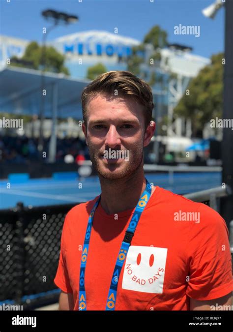 MELBOURNE , Australian Open . 23-01-2019 , Stijn de Gier, coach halvefinaliste Australian Open ...