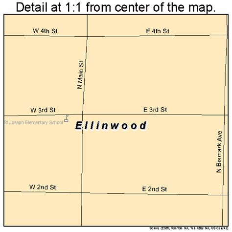 Ellinwood Kansas Street Map 2020425