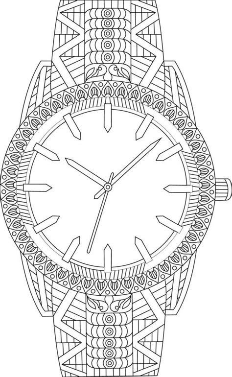 Watch coloring pages for adult 11981638 Vector Art at Vecteezy