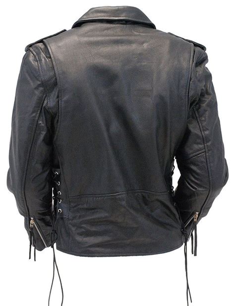 Jamin Leather Premium Classic Side Lace Leather Motorcycle Jacket #M15L ...