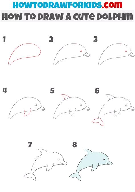 How to Draw a Cute Dolphin Step by Step - Easy Drawing Tutorial ...